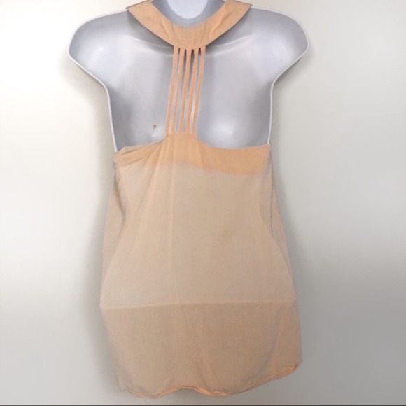 Banana Republic Racerback Semi Sheer Lightweight Tank Top Peach Size XS - Picture 3 of 6